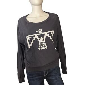 Bandit Brand Grey Thunderbird Graphic Long Sleeve Crewneck Tee TShirt M